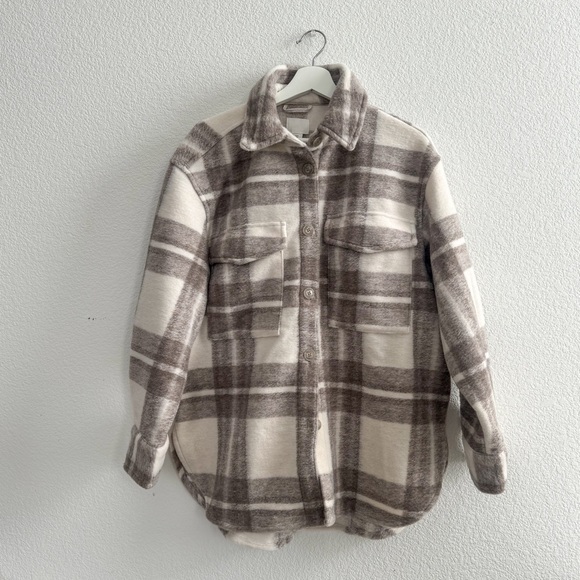 Beige Plaid Oversized Shacket (XS & S) - Picture 11 of 11